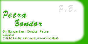 petra bondor business card